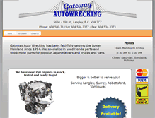 Tablet Screenshot of gatewayautowrecking.ca